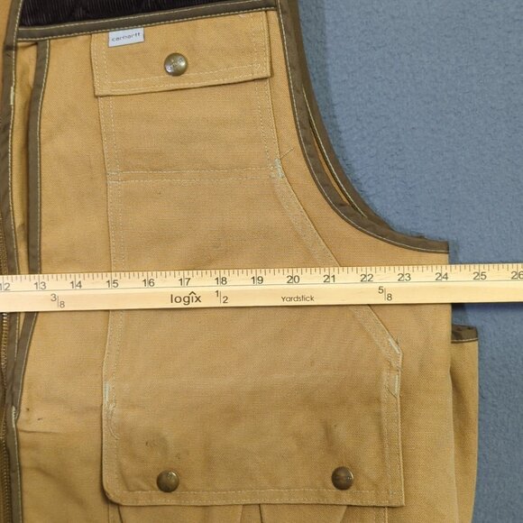 Carhartt VTG Vest Men's XL Brown Hunting Game Bag Canvas Shooting Union Made USA - Picture 10 of 16